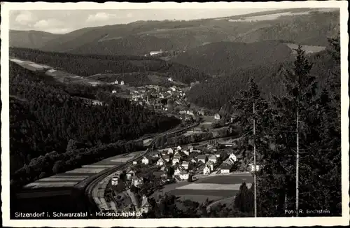 Ak Sitzendorf Schwarzatal, Hindenburgblick auf den Ort