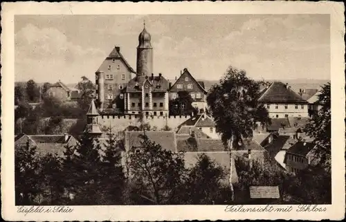 Ak Eisfeld in Thüringen, Teilansicht mit Schloss