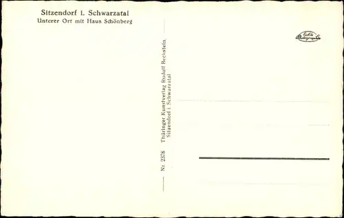 Ak Sitzendorf in Thüringen, Unterer Ort mit Haus Schönberg