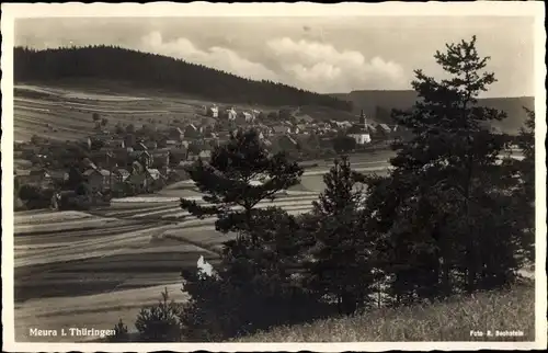 Ak Meura in Thüringen, Blick auf Ortschaft und Umgebung