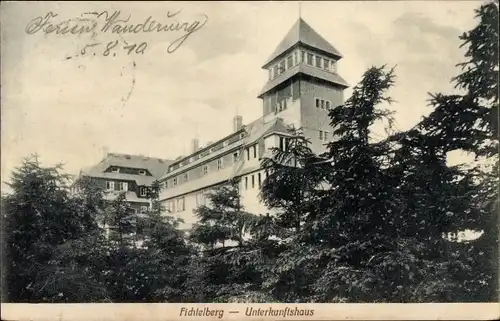 Ak Oberwiesenthal im Erzgebirge Sachsen, Fichtelberg Unterkunftshaus
