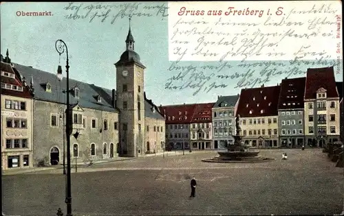 Ak Freiberg in Sachsen, Obermarkt