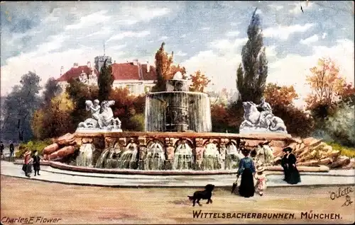 Künstler Ak Flower, Charles E., München, Wittelsbacherbrunnen