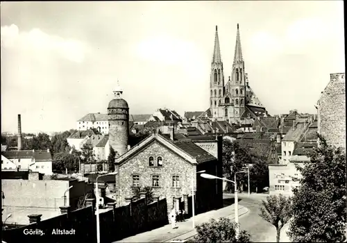 Ak Görlitz in der Lausitz, Blick auf die Altstadt mit Kirche.