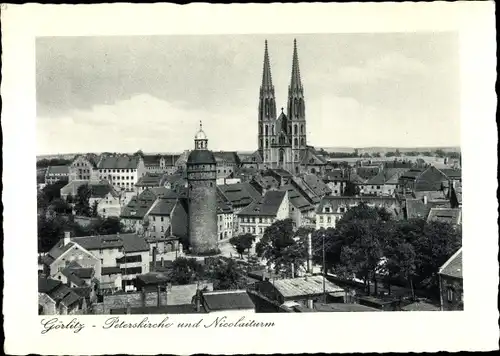 Ak Görlitz in der Lausitz, Peterskirche und Nicolaiturm