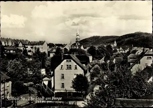 Ak Löbau in Sachsen, Ortsansicht, Kirchturm