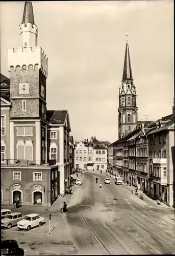 Ak Löbau in der Oberlausitz Sachsen, Rathaus, Nicolaikirche