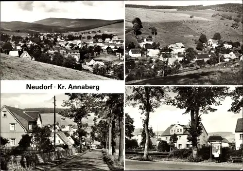 Ak Neudorf Sehmatal im Erzgebirge, Panorama, Ortsansichten, Straßenpartie