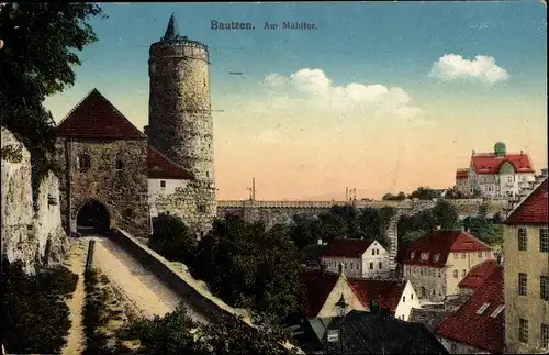 Ak Bautzen in der Lausitz, am Mühltor