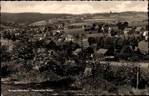 Ak Hetzdorf Halsbrücke am Tharandter Wald, Blick über den Ort, Panorama