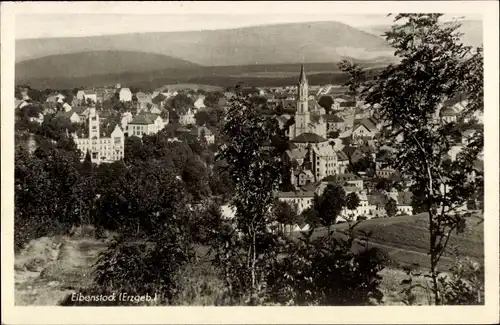 Ak Eibenstock im Erzgebirge Sachsen, Ortsansicht mit Kirche