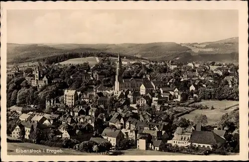 Ak Eibenstock im Erzgebirge Sachsen, Ortsansicht mit Kirche