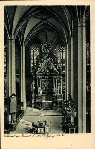 Ak Schneeberg im Erzgebirge, Inneres der St. Wolfgangskirche