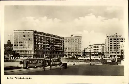 Ak Berlin Mitte, Alexanderplatz, Straßenbahnen
