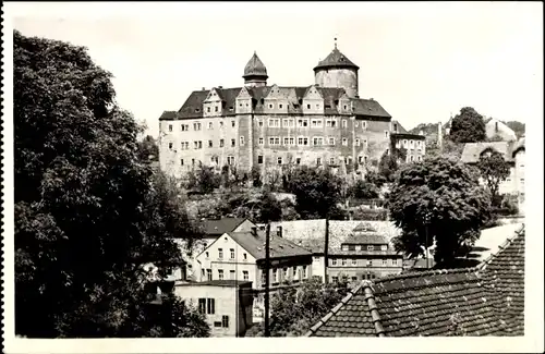 Ak Zschopau Sachsen, Blick auf Burg Wildeck, Häuser