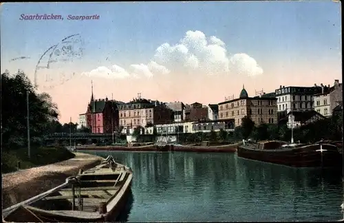 Ak Saarbrücken Saarland, Saarpartie, Boote