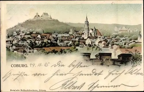 Ak Coburg in Oberfranken, Blick über die Stadt