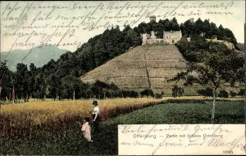 Ak Offenburg in Baden Schwarzwald, Partie mit Schloss Ortenberg