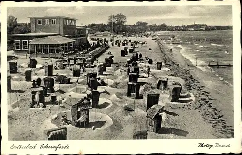 Ak Ostseebad Eckernförde, Strand, Strandkörbe
