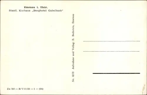 Ak Ilmenau in Thüringen, Staatl. Kurhaus Berghotel Gabelbach