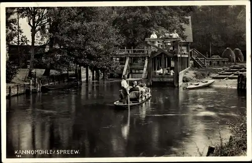 Foto Ak Alt Zauche Wußwerk Spreewald, Kannomühle, Spreewaldkahn, Schleuse