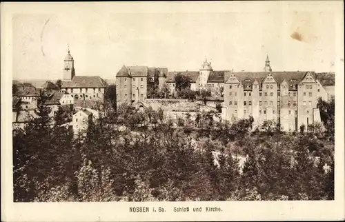 Ak Nossen in Sachsen, Schloss und Kirche