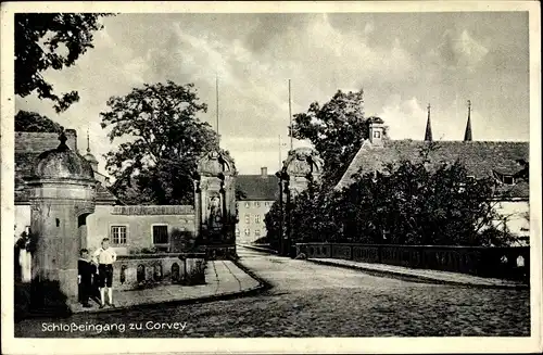 Ak Höxter, Schloßeingang zu Corvey, Teilansicht