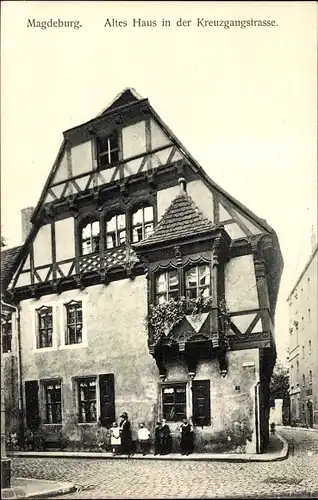 Ak Magdeburg an der Elbe, Altes Haus in der Kreuzgangstraße