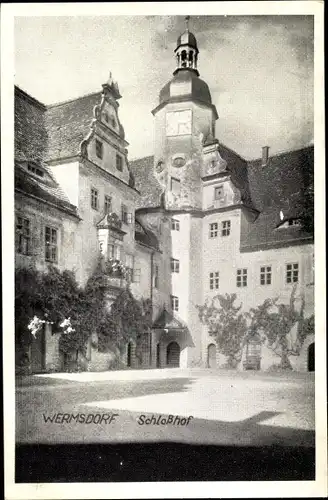 Ak Wermsdorf in Sachsen, Schlosshof