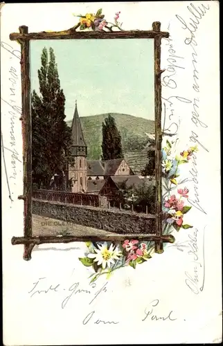 Passepartout Ak Trechtingshausen am Rhein, Clemenskapelle