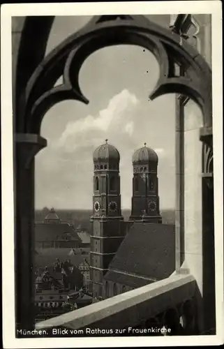 Ak München, Blick vom Rathaus zur Frauenkirche