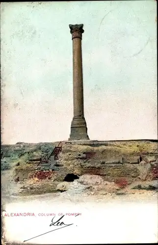 Ak Alexandria Ägypten, Column of Pompey, Säule