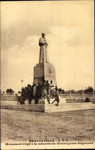 Ak Brazzaville Französisch Kongo, Monument erige a la memoire du Monseigneur Augouard