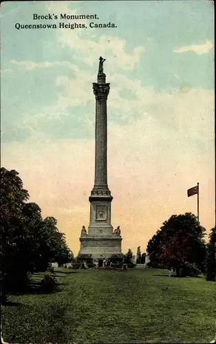 Ak Queenston Ontario Kanada, Queenston Heights, Queenstown Heights, Brock's Monument