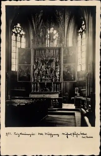 Foto Ak St. Wolfgang im Salzkammergut Oberösterreich, Kirche, Innenansicht, Hochaltar