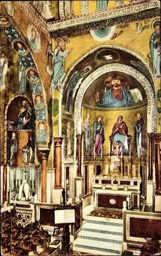 Ak Palermo Sizilien Sicilia Italien, Interna Cappella Palatina, Palazzo Reale, Altarraum