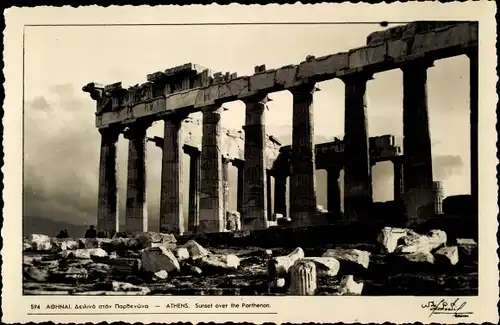 Ak Athen Griechenland, Akropolis, Sunset over the Parthenon, Sonnenuntergang