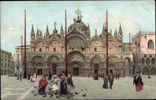 Ak Venezia Venedig Veneto, Markusplatz