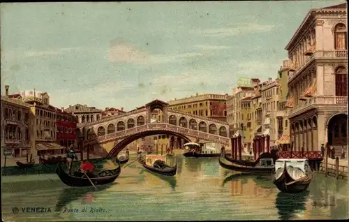 Künstler Ak Venezia Venedig Veneto, Ponte di Rialto