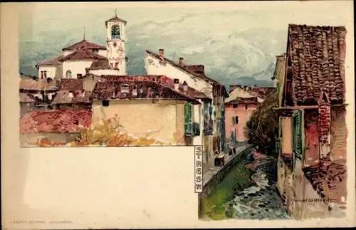 Künstler Litho Wielandt, Manuel, Stresa Borromeo Lago Maggiore Piemonte, Ortschaft