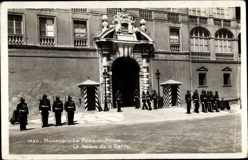 Ak Monaco, Le Palais du Prince, Le Relève de la Gare, Wachablösung