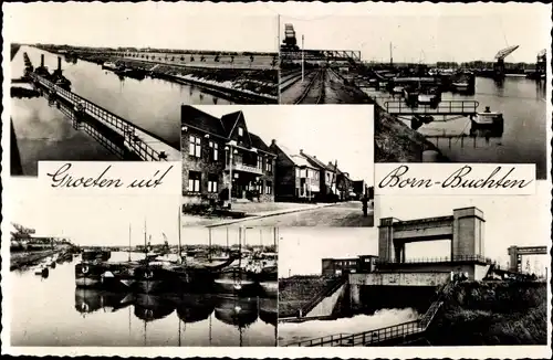 Ak Born Buchten Limburg Niederlande, Sluis, Straßenpartie