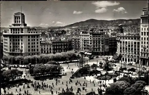 Ak Barcelona Katalonien Spanien, Plaza de Cataluna