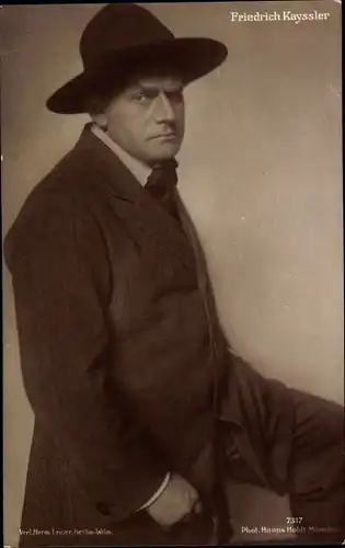 Ak Schauspieler Friedrich Kayssler, Portrait im Anzug mit Hut