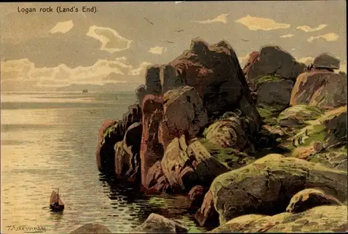 Künstler Litho Eckenbrecher, Cornwall, Logan rock, Land's End