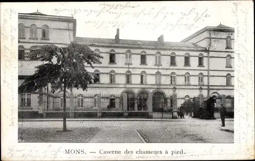 Ak Mons Wallonien Hennegau, Caserne des Chasseurs a pied