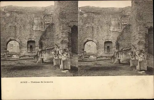 Stereo Ak Roma Rom Lazio, Thermes de Caracalla