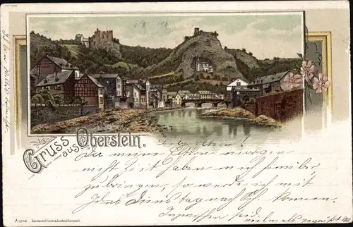 Litho Oberstein an der Nahe, Partie an der Nahe, Teilansicht