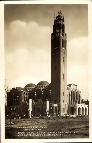 Ak Anvers Antwerpen Flandern, Weltausstellung 1930, Tempel der Vlaamsche Kunst