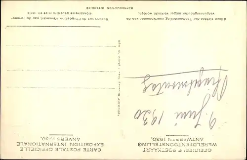 Ak Anvers Antwerpen Flandern, Weltausstellung 1930, Tempel der Vlaamsche Kunst